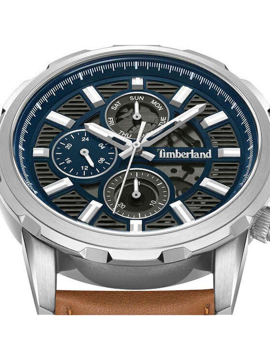 Timberland Bernardston Men's Watch 46mm Chronograph Battery with Brown Leather Strap