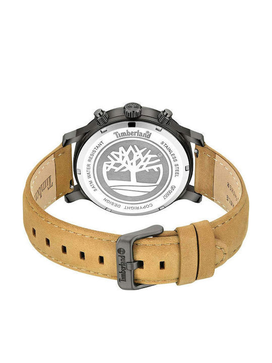 Timberland Driscoll Men's Watch 46mm Chronograph Battery with Brown Leather Strap