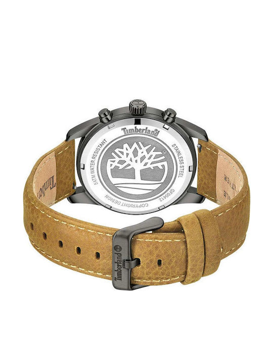 Timberland Northbridge Men's Watch 45mm Chronograph Battery with Brown Leather Strap