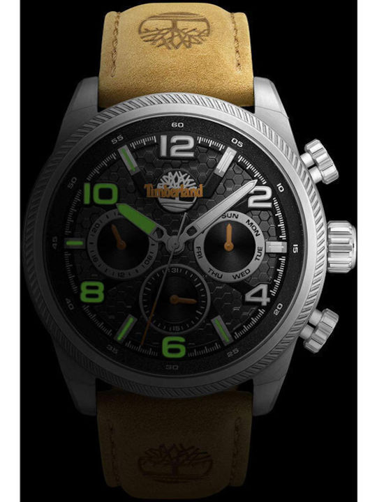 Timberland Henniker Ii Men's Watch 46mm Battery with Brown Leather Strap