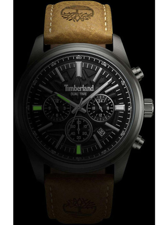 Timberland Northbridge Men's Watch 45mm Chronograph Battery with Brown Leather Strap