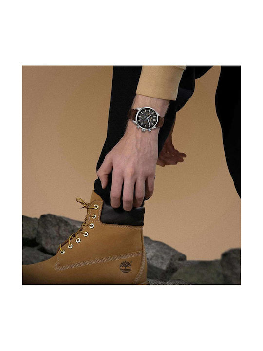 Timberland Henniker Ii Watch Battery with Brown Leather Strap