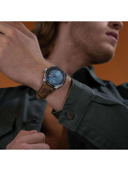 Timberland Henniker Ii Men's Watch 44mm Battery with Brown Leather Strap
