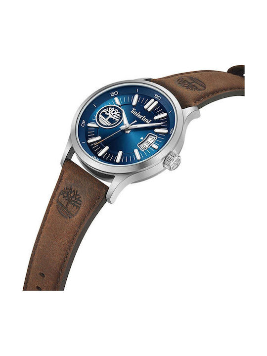 Timberland Trumbull Ανδρικό Ρολόι 45mm Μπαταρίας με Καφέ Δερμάτινο Λουράκι