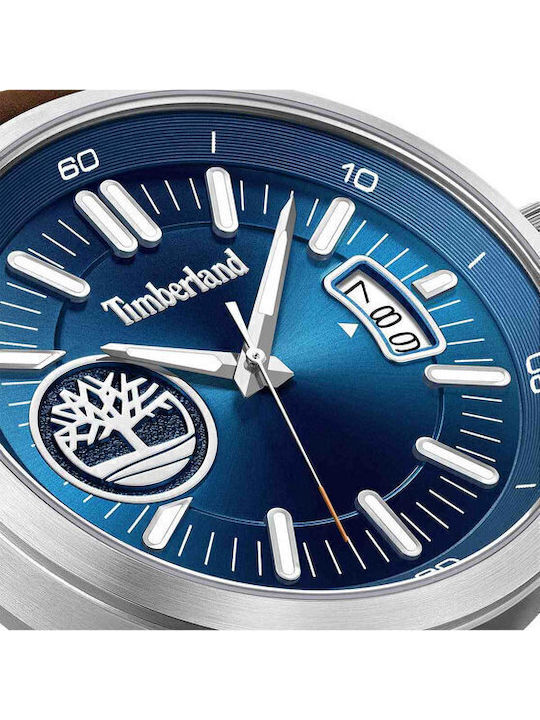 Timberland Trumbull Ανδρικό Ρολόι 45mm Μπαταρίας με Καφέ Δερμάτινο Λουράκι