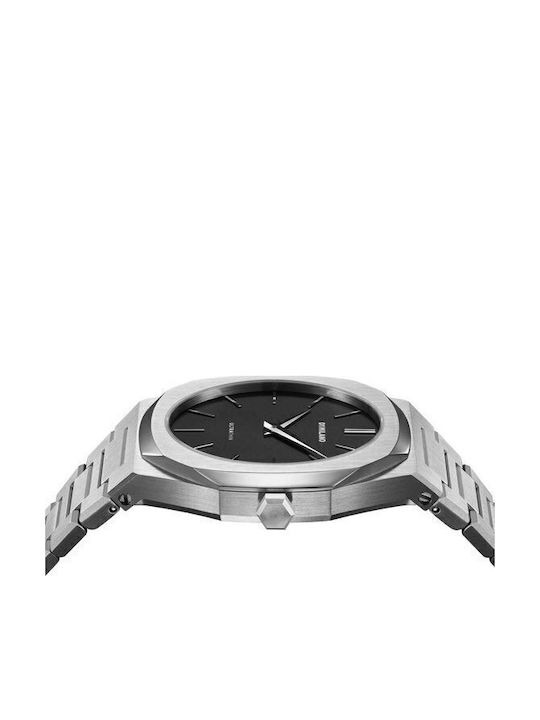 D1 Milano Ultra Thin Men's Watch Battery with Silver Metal Bracelet