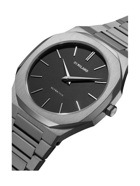 D1 Milano Ultra Thin Men's Watch Battery with Silver Metal Bracelet