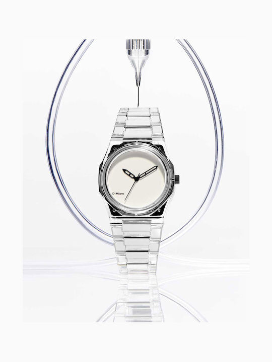 D1 Milano Men's Watch Battery with White Fabric Strap