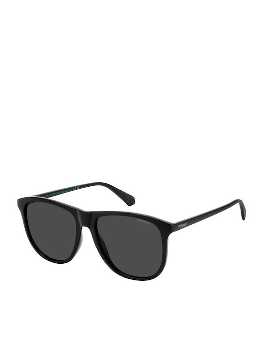 Polaroid Men's Sunglasses With Black Horn-Rimmed Frame And Grey Polarized Lens PLD4178/S 807/M9