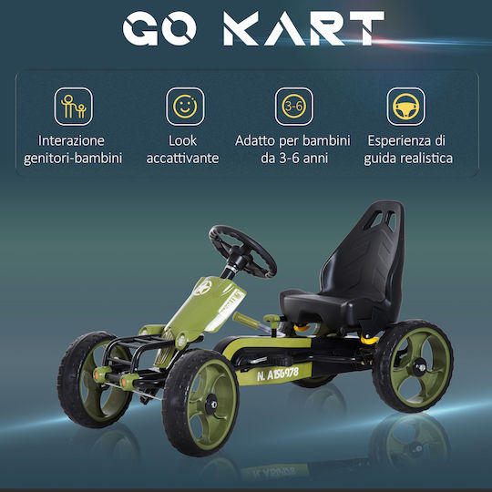 Go Kart Μονοθέσιο με Πετάλι Πράσινο για 3+ Ετών