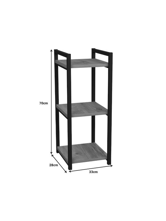 Bookcase Harvey Black-natural 33x28x70cm