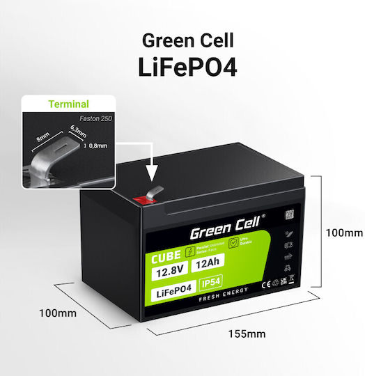 Green Cell Ανταλλακτική Μπαταρία για Ηλεκτρικό Scooter σε Μαύρο Χρώμα 153.6Wh