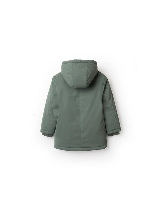 Brand Kinderparka mit Futter & Kapuze Olive Green