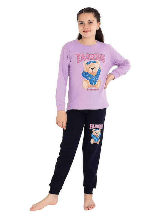 Esthisis Kids Pyjamas Winter Cotton Lila