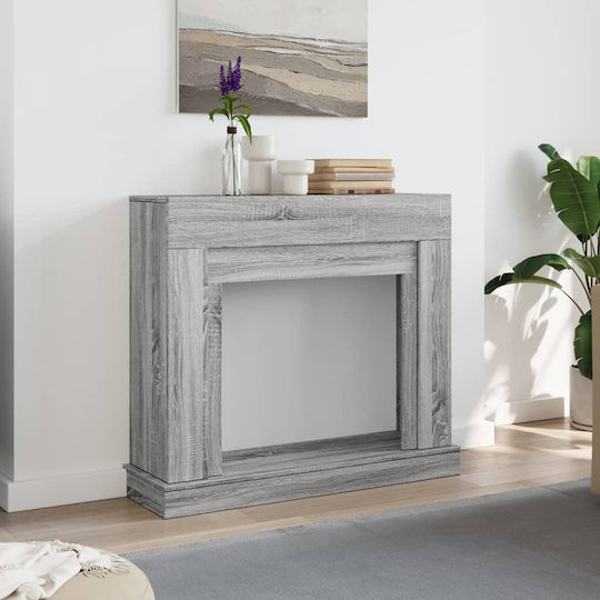 vidaXL Metallic Fireplace Screen with Panels 100x30x87.5cm Gray