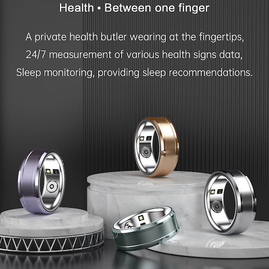 Techsuit R3 Smart Ring 19.8mm mit Pulsmesser Silber