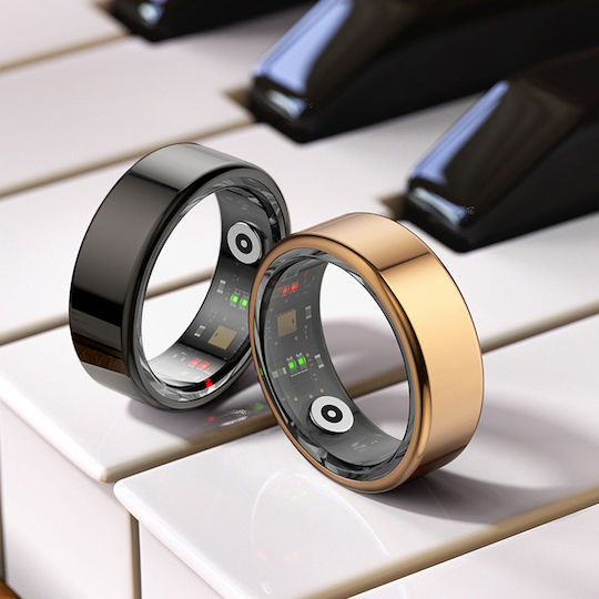 Techsuit R02 Smart Ring 19.8mm με Παλμογράφο Μαύρο