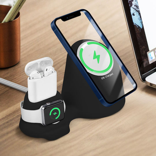 Magsafe Desktop Support Apple Watch and Airpods 3 1 Dock Black
