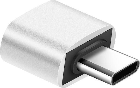 Avizar Charger Adapter USB-C USB-C Male to USB 2.0 Female Speed 480 Mbps Silver