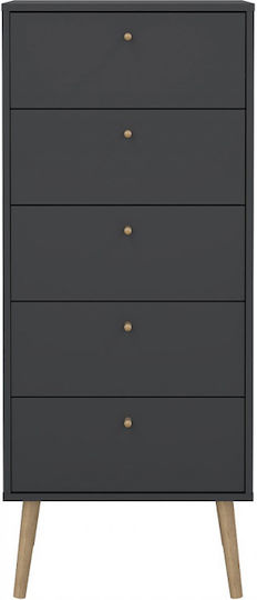 Comoda pentru Dormitor Bodo cu 5 sertare Gri 50x39x120buc Comoda pentru Dormitor Bodo cu 5 sertare Gri 50x39x120buc