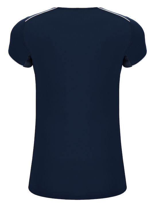 Γυναικεία Αθλητική Μπλούζα με V Λαιμόκοψη Navy, Light Navy, White