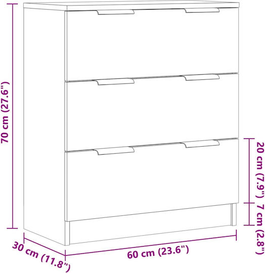 Συρταριέρα Креватокамарас Дървена Кафяв 60x30x70бр