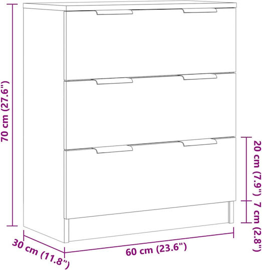 Συρταριέρα Креватокамарас Дървена Кафяв 60x30x70бр