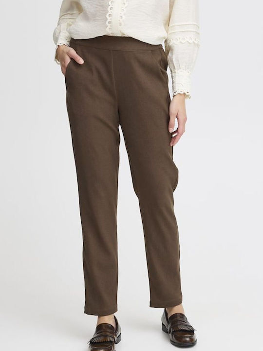 Damen Stoff Hose Brown