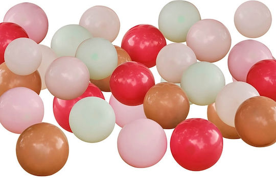 Set of 5'' Balloons Balloon Mosaics Red Gray-Green Tan Nude Pink 40pcs