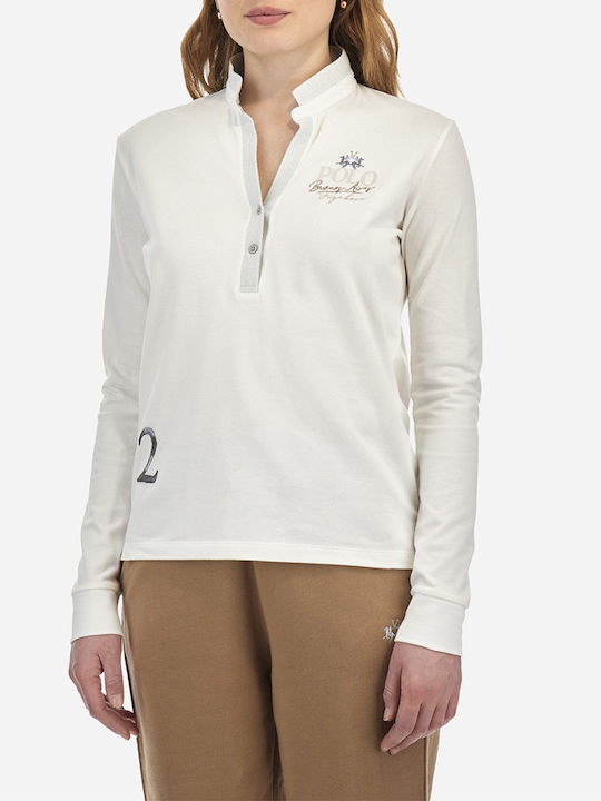 La Martina Women's Polo Blouse Long Sleeve OffWhite