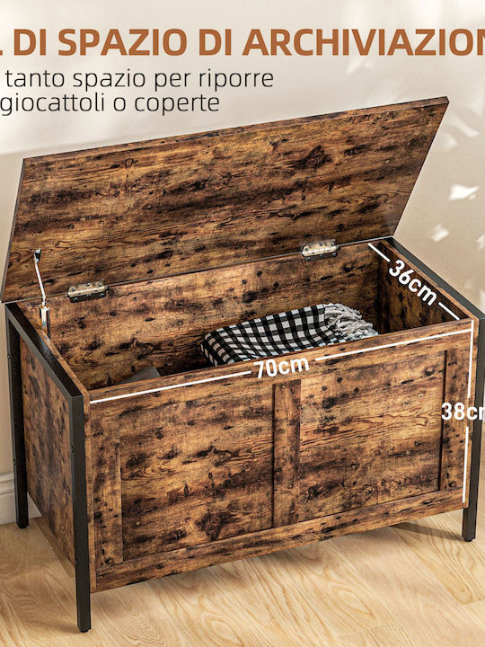 HomCom Dekorative Truhe Hölzernes Braun 80x40x49cm