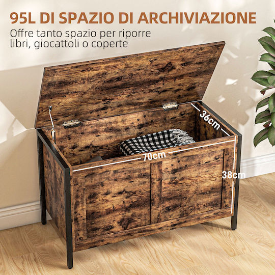 HomCom Декоративна куфар Дърво Кафяв 80x40x49бр