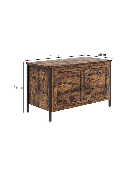 HomCom Dekorative Truhe Hölzernes Braun 80x40x49cm