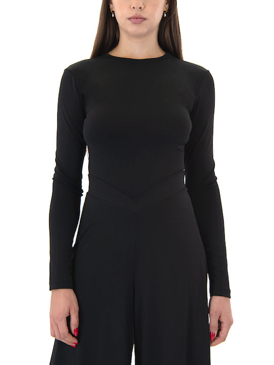 Moutaki Damen Bluse Langärmelig Schwarz