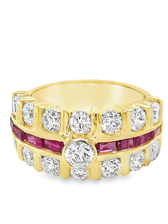 Xryseio Damen Ring mit Zirkonia aus Gold 18K