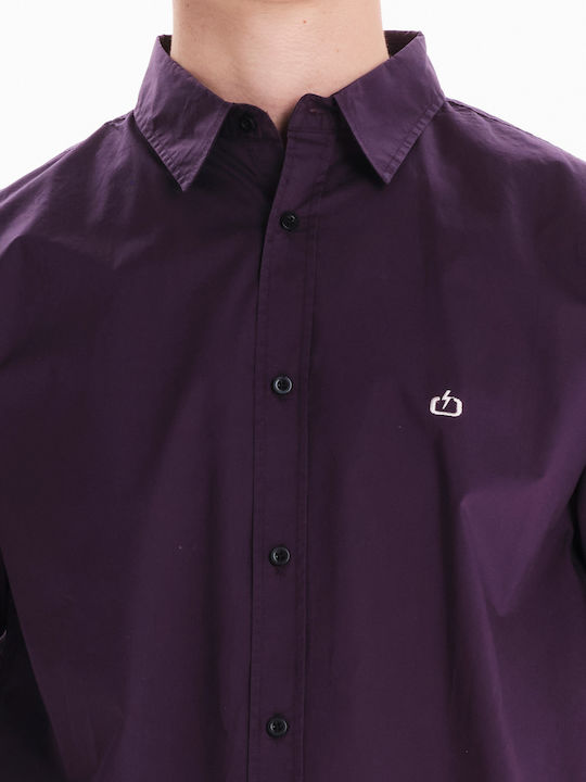 Long-sleeved Cotton Shirt Purple
