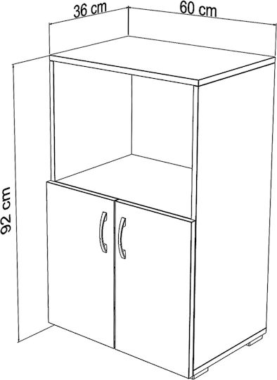 Ντουλάπι Κρεμαστό Φυσικό Χρώμα 60x36x92εκ.