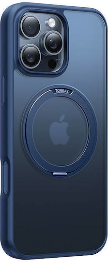 Torras Ostand Pro Umschlag Rückseite Silikon 1.5mm Blau (iPhone 17 Pro Max / iPhone 17 Pro / iPhone 16 Pro Max)