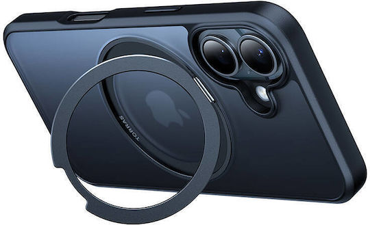 Torras Ostand Pro Umschlag Rückseite Silikon 1.5mm Schwarz (iPhone 16)