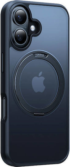 Torras Ostand Umschlag Rückseite Silikon 1.5mm Schwarz (iPhone 16 Plus)
