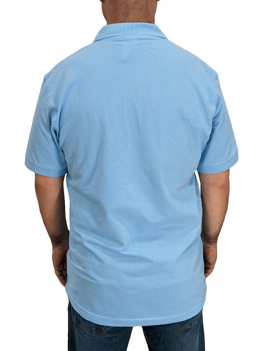B&C Ανδρικό Διαφημιστικό T-shirt Κοντομάνικο σε Γαλάζιο Χρώμα