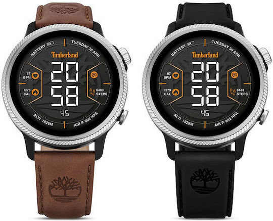 Timberland Trail Force S1 48mm Smartwatch with Heart Rate Monitor (Brown Leather Strap Gift Set)