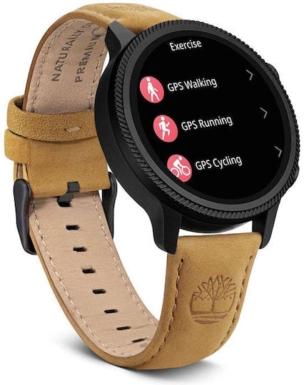 Timberland Trail Force S1 48mm Smartwatch με Παλμογράφο (Light Brown Leather Strap Gift Set)