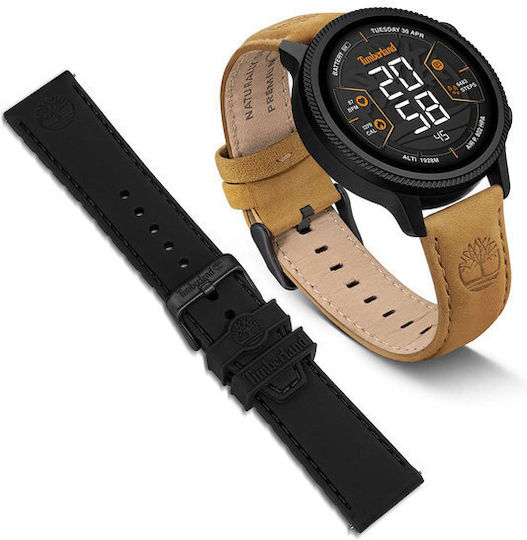 Timberland Trail Force S1 48mm Smartwatch με Παλμογράφο (Light Brown Leather Strap Gift Set)