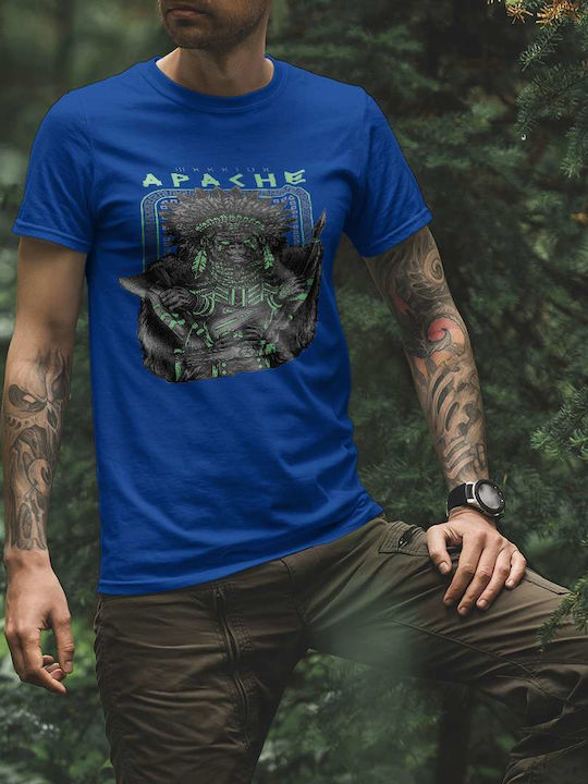 Warrior Apache Gorilla T-shirt Μπλε Βαμβακερό