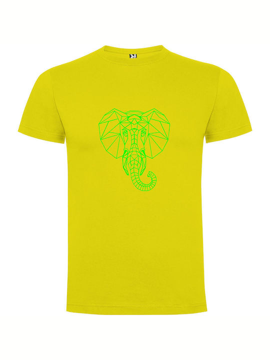 Neon Elephant Vision Tricou Galben Bumbac