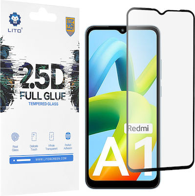 Lito Glass 2.5D Tempered Glass Black (Redmi A1 / A1+ / A2 / A2+)