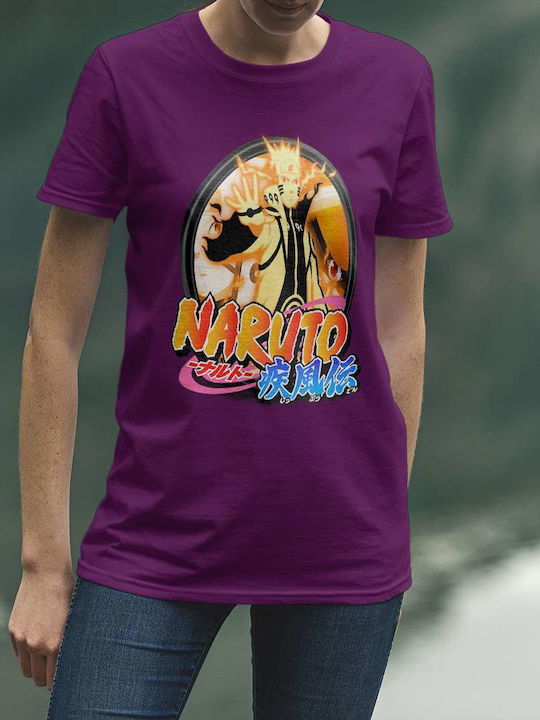 Artwork T-shirt Naruto Purple Cotton