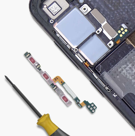 Капаче за бутон за захранване и сила на звука Clappio за Samsung Galaxy S23 S23 Plus Черно