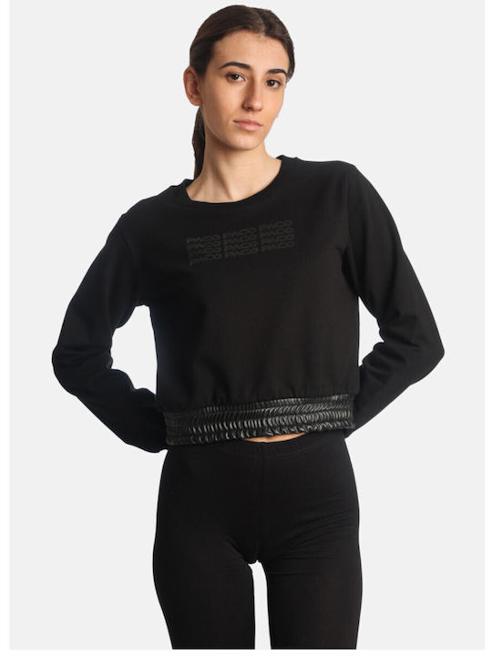 Paco & Co Women's Cropped Sweatshirt BLACK